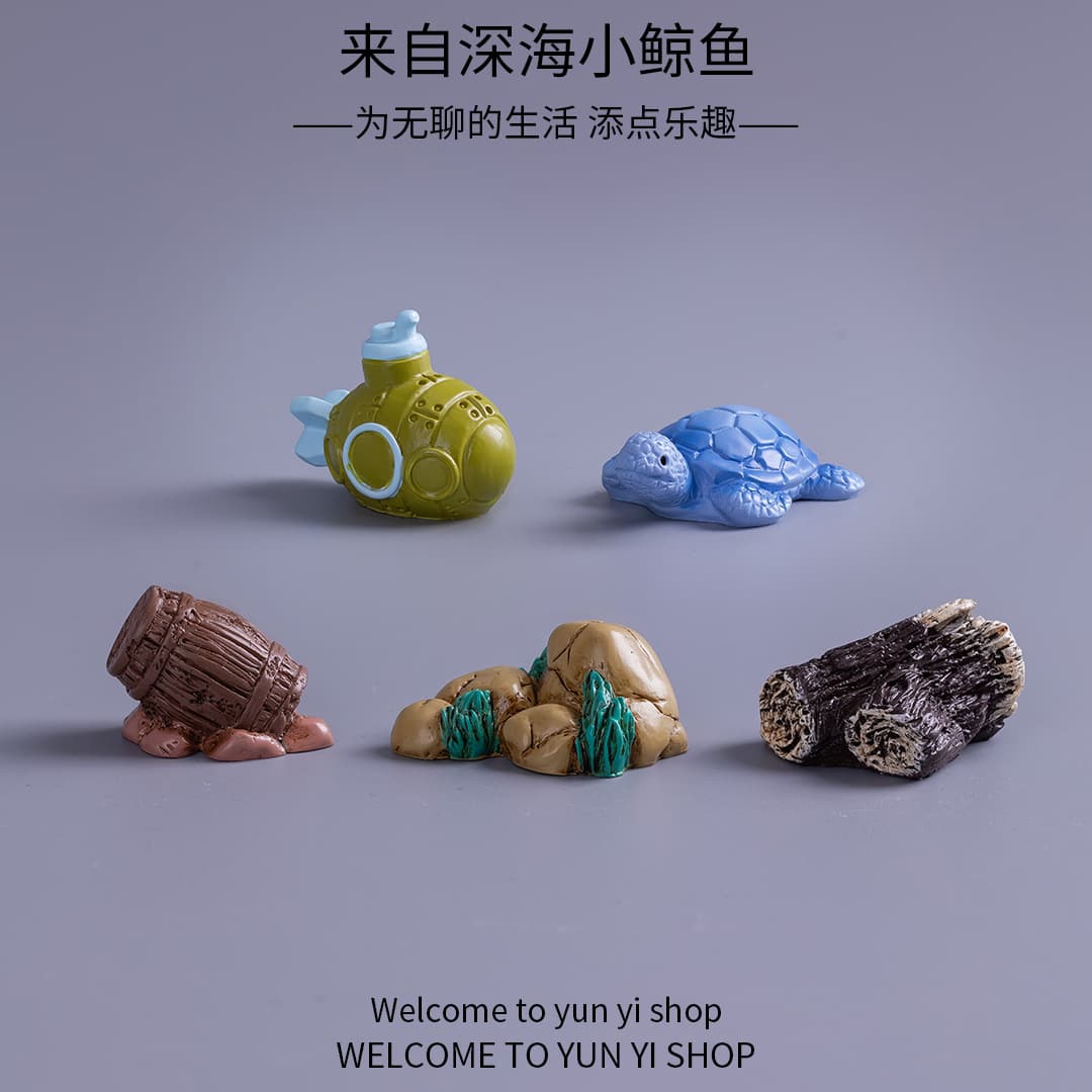 Micro landscape creative simulation whale turtle aquarium fish tank undersea landscaping diy decorative accessories mini small ornaments 4