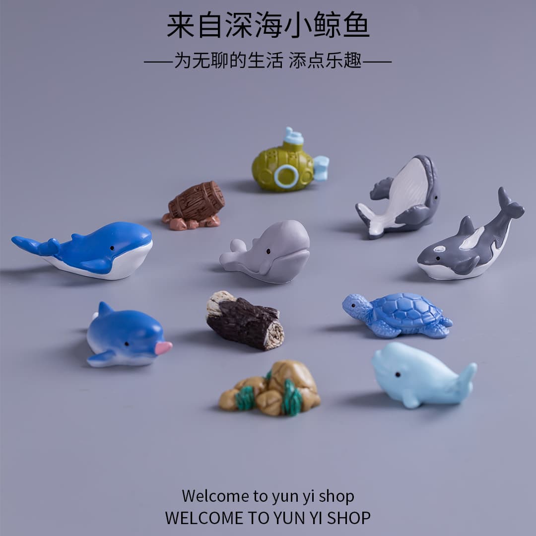 Micro landscape creative simulation whale turtle aquarium fish tank undersea landscaping diy decorative accessories mini small ornaments