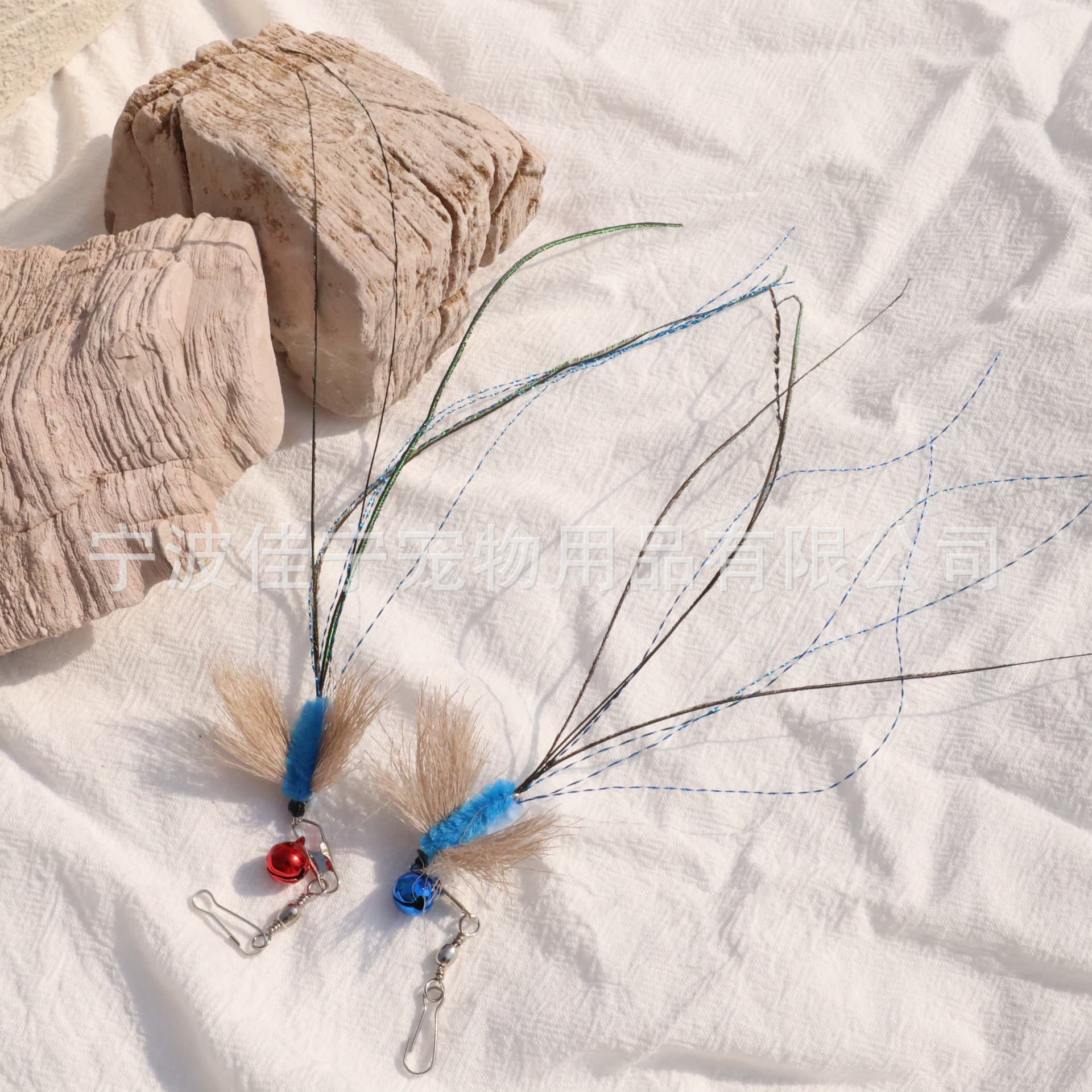 Handmade Enriched Deer Hair Insect Cat Stick Replacement Head Natural Feather Cat Toy Cat Stick Accessories Pet Supplies 2
