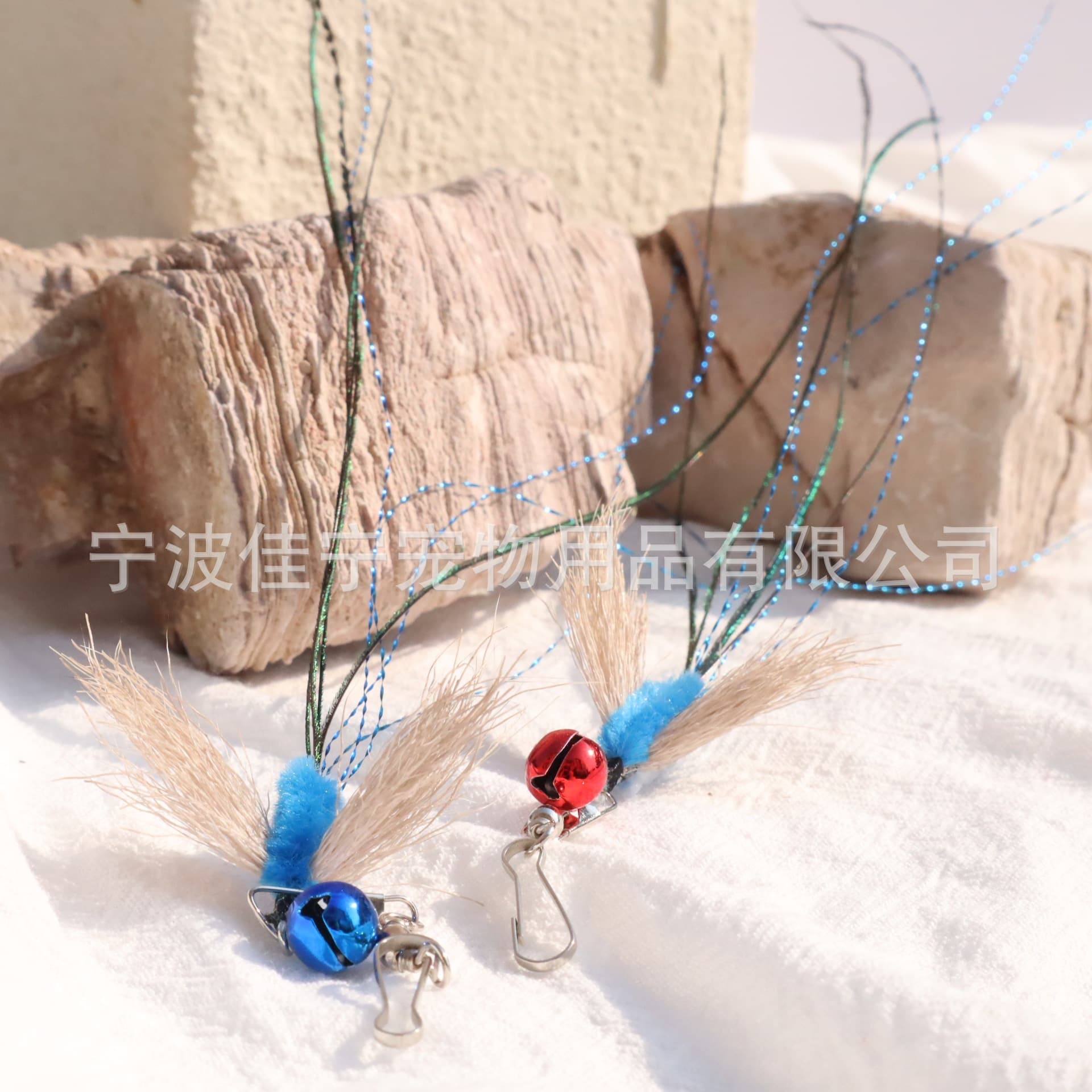 Handmade Enriched Deer Hair Insect Cat Stick Replacement Head Natural Feather Cat Toy Cat Stick Accessories Pet Supplies 4