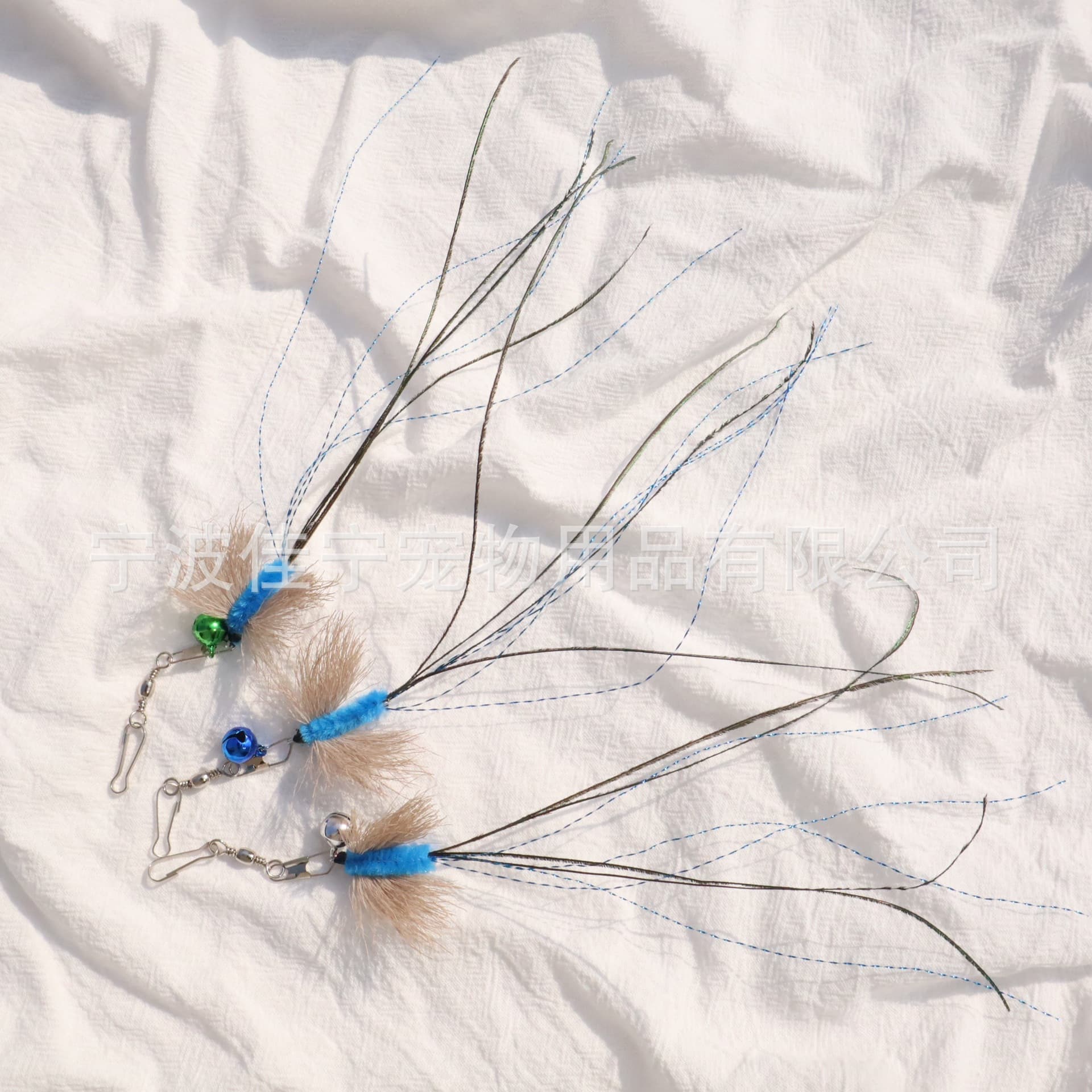Handmade Enriched Deer Hair Insect Cat Stick Replacement Head Natural Feather Cat Toy Cat Stick Accessories Pet Supplies 5