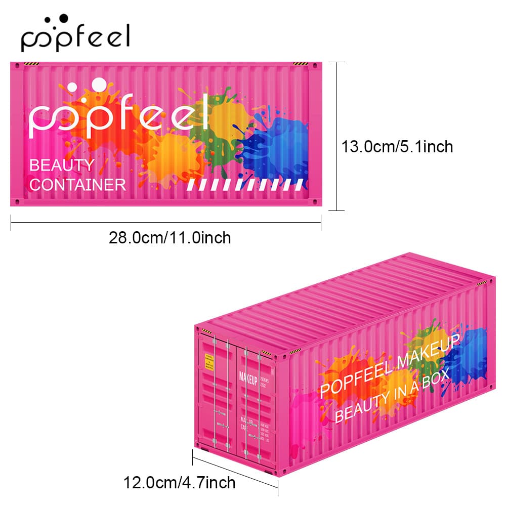 POPFEEL full set of women's cosmetics container-packed eye shadow, lip gloss, lipstick, foundation, puff and other makeup tools 6
