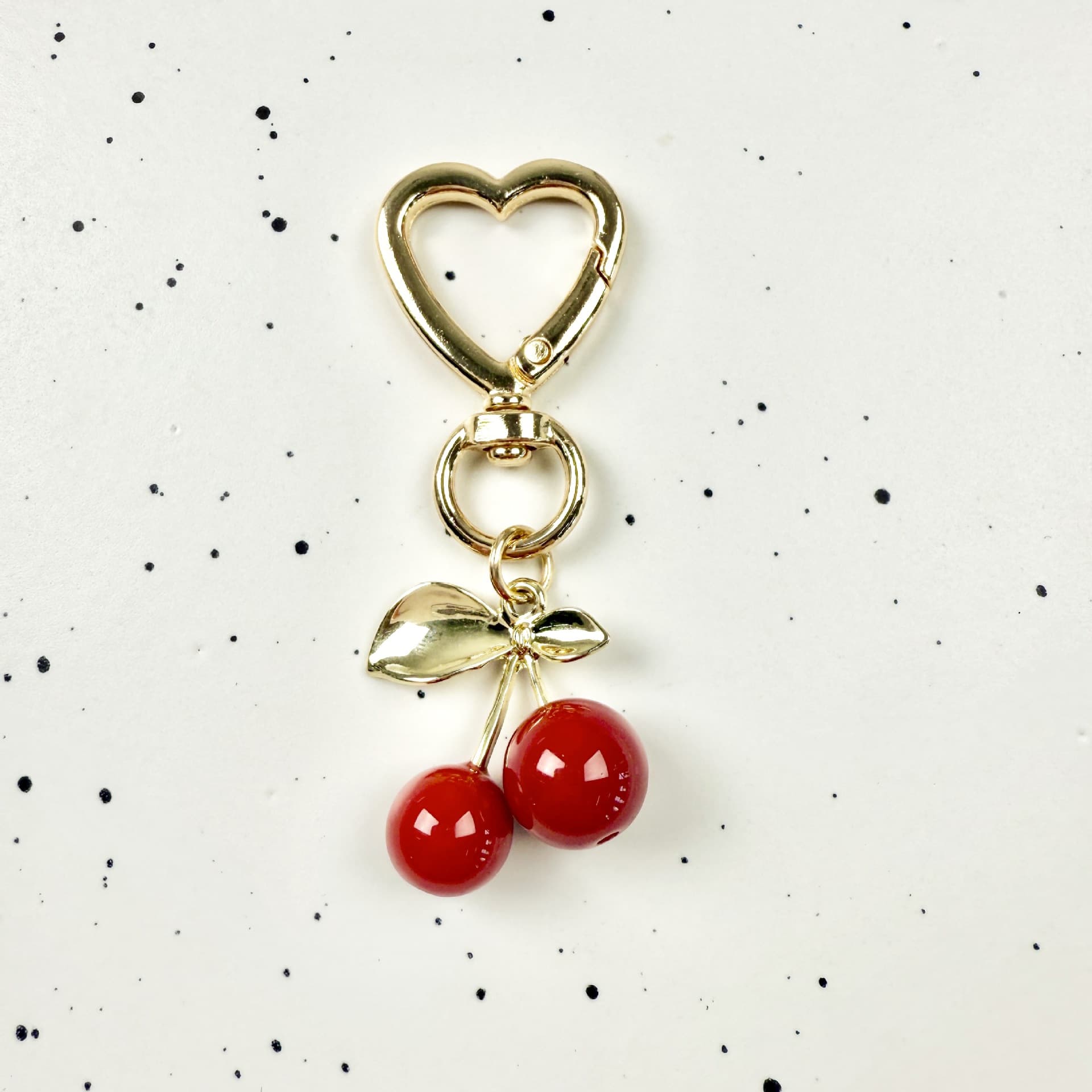 Cross-border popular small fresh and exquisite cherry glitter love buckle keychain fruit cherry bag pendant trend 3