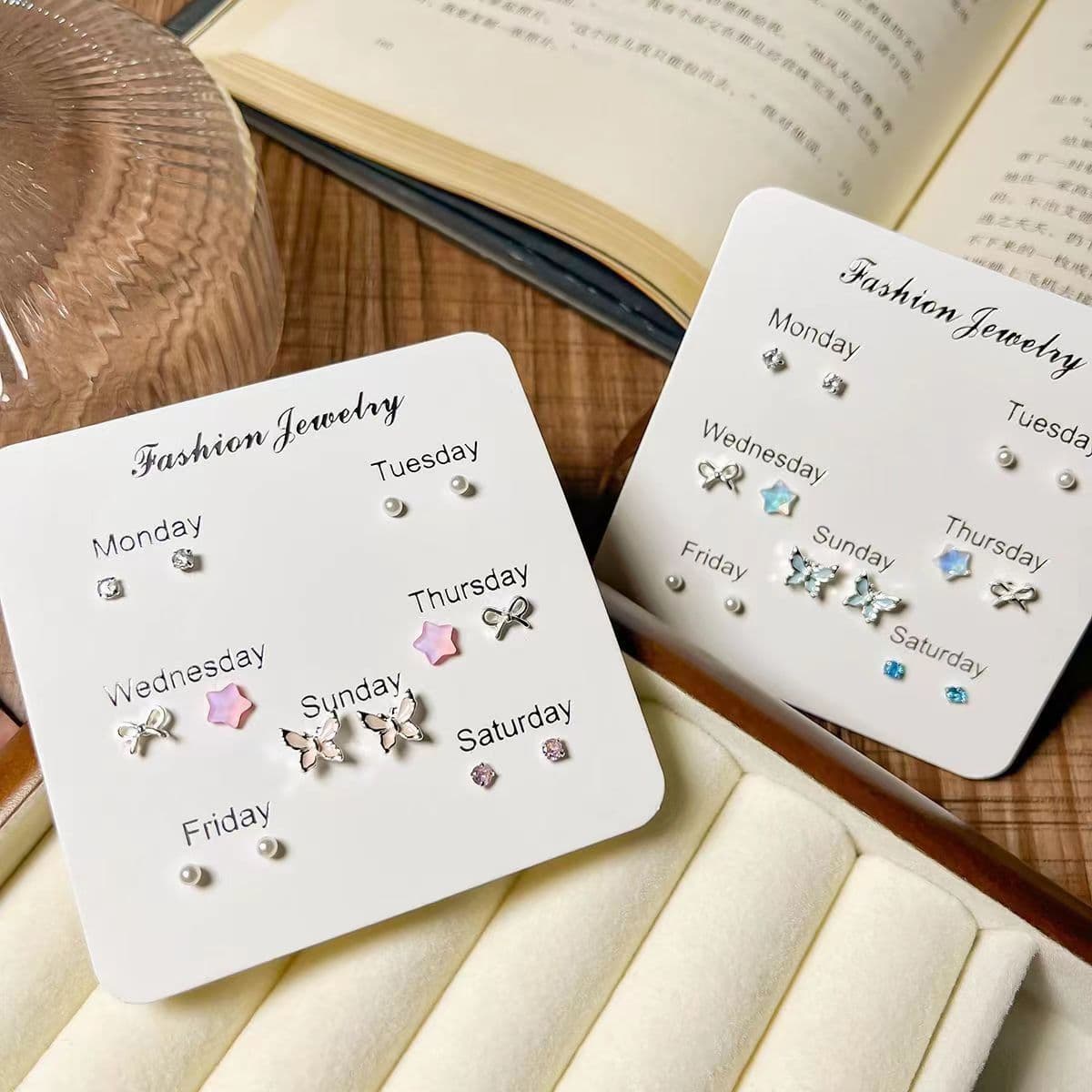 Sweet cool ins forest style small fresh cute sweet little butterfly earrings elegant small temperament simple versatile earrings 2