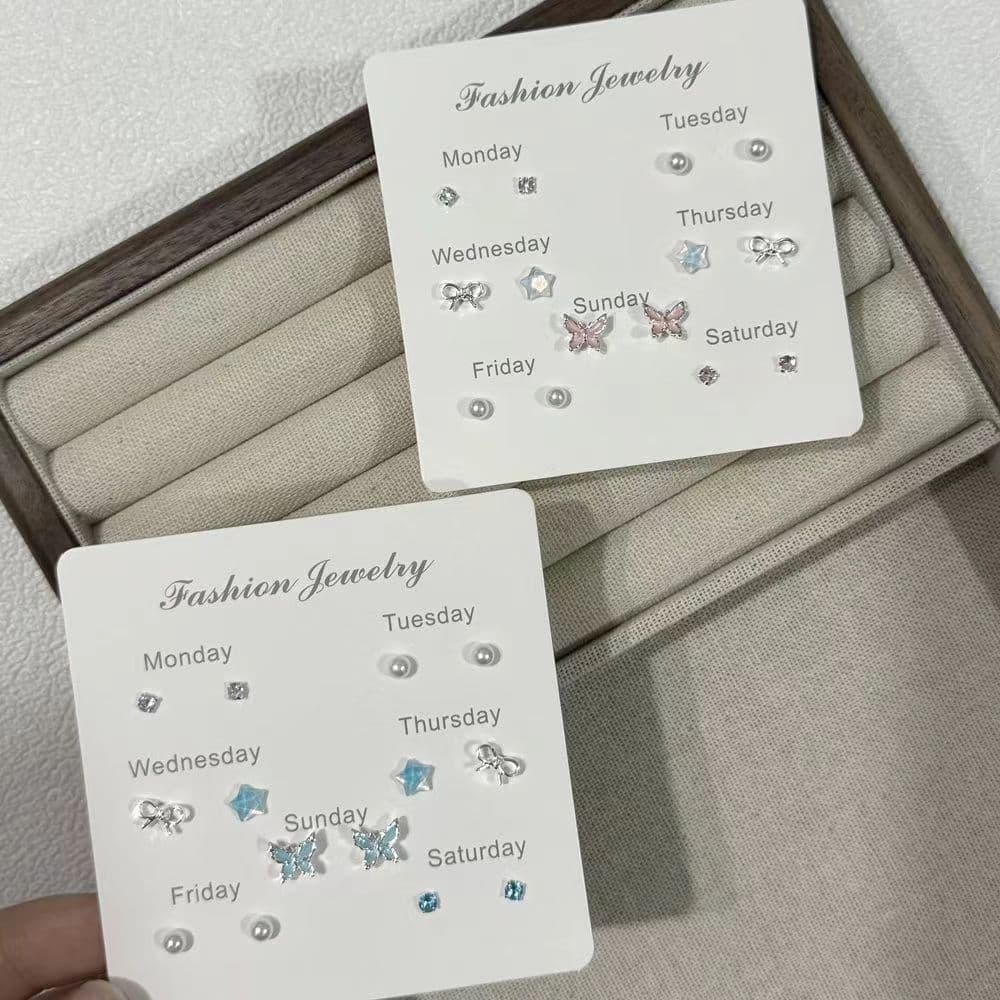 Sweet cool ins forest style small fresh cute sweet little butterfly earrings elegant small temperament simple versatile earrings 4