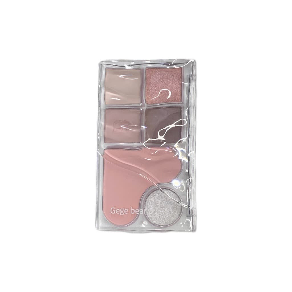 Gege Bear Light and Shadow Comprehensive Eyeshadow Palette Eyeliner Blush Natural Luminous Matte Waterproof and Sweat-proof No Take Off Makeup 6
