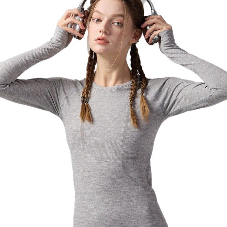 Lulu long-sleeved yoga clothes autumn and winter sports tops women's fitness clothes long-sleeved running quick-drying clothes Pilates training clothes 6