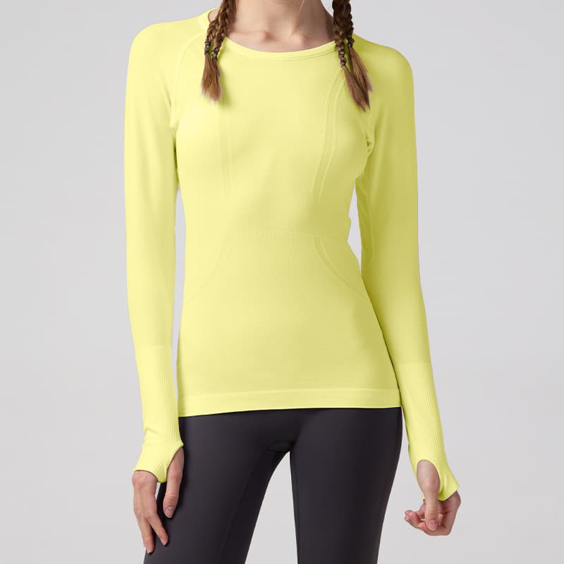 Lulu long-sleeved yoga clothes autumn and winter sports tops women's fitness clothes long-sleeved running quick-drying clothes Pilates training clothes 7