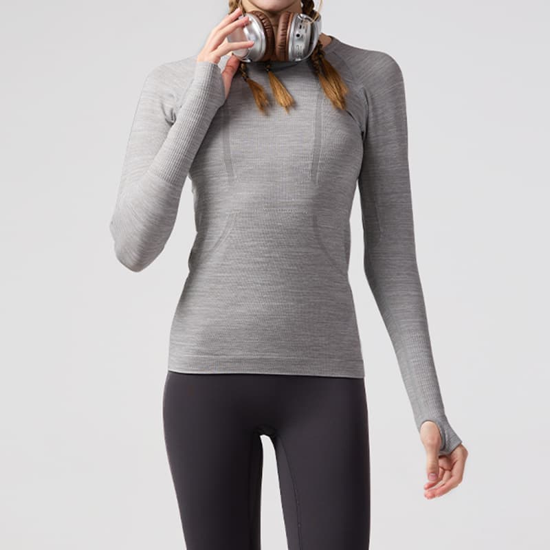 Lulu long-sleeved yoga clothes autumn and winter sports tops women's fitness clothes long-sleeved running quick-drying clothes Pilates training clothes 8