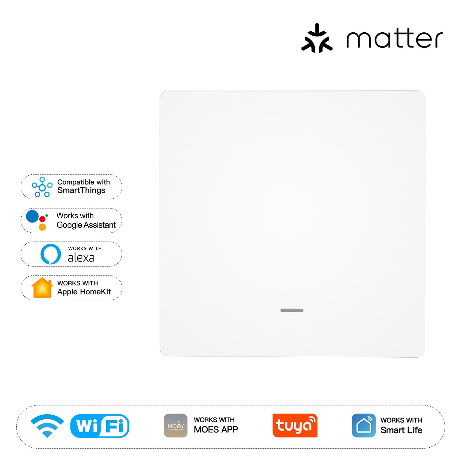 WiFi Tuya smart switch app remotely controls smart home matter switch European standard key switch 7