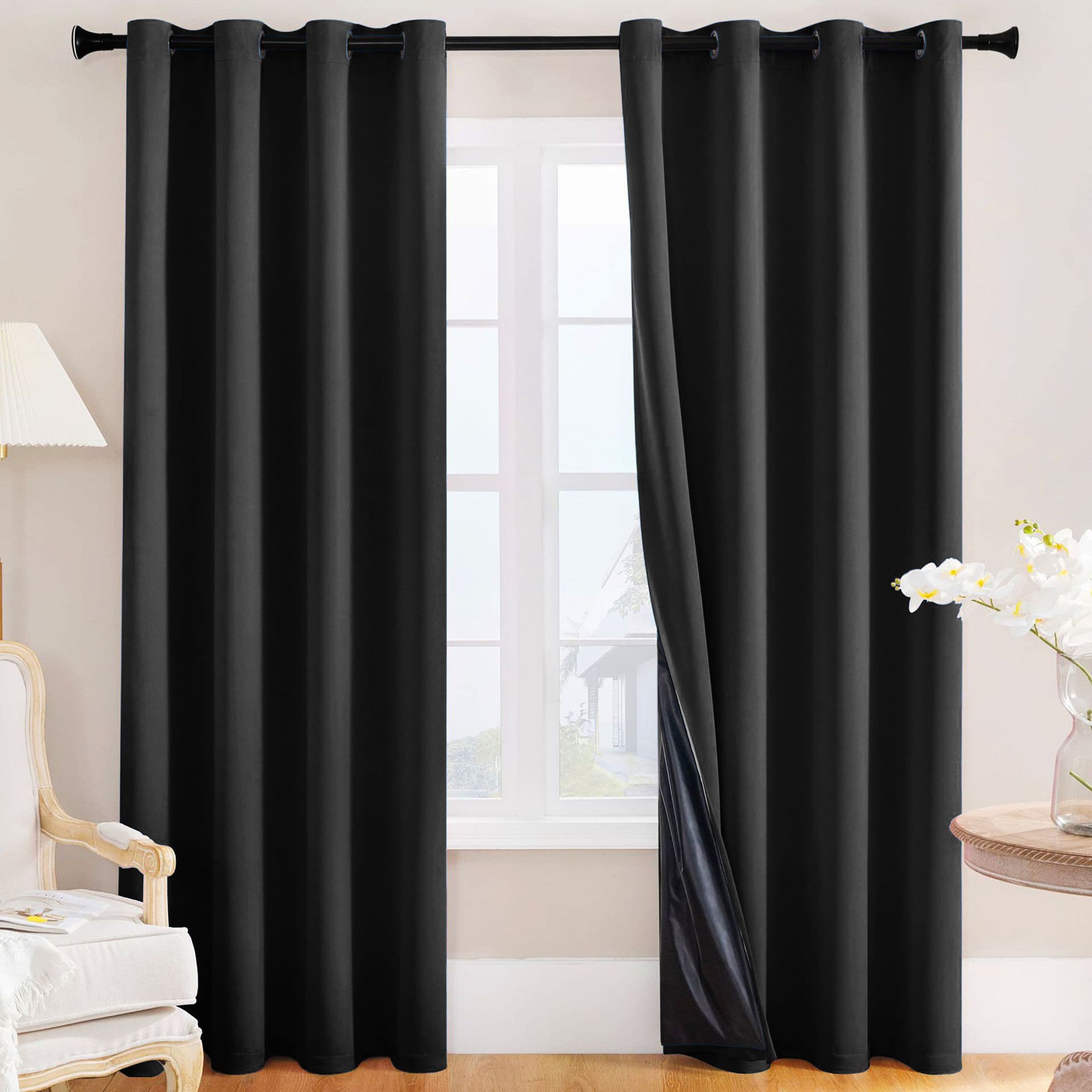 Chun Yafang coated cross-border foreign trade curtains fully blackout Amazon temu popular waterproof solid color heat insulation curtain finished product 9
