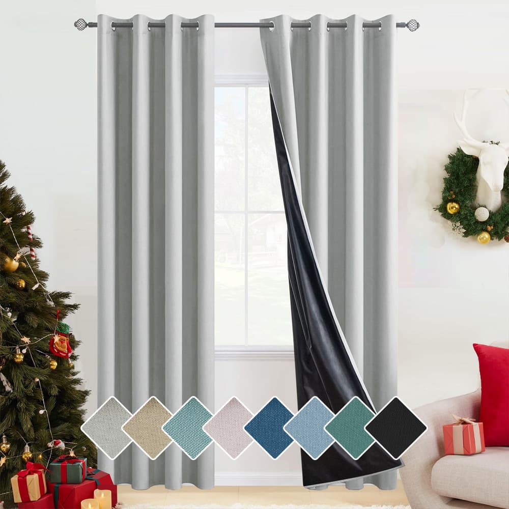 Chun Yafang coated cross-border foreign trade curtains fully blackout Amazon temu popular waterproof solid color heat insulation curtain finished product 1