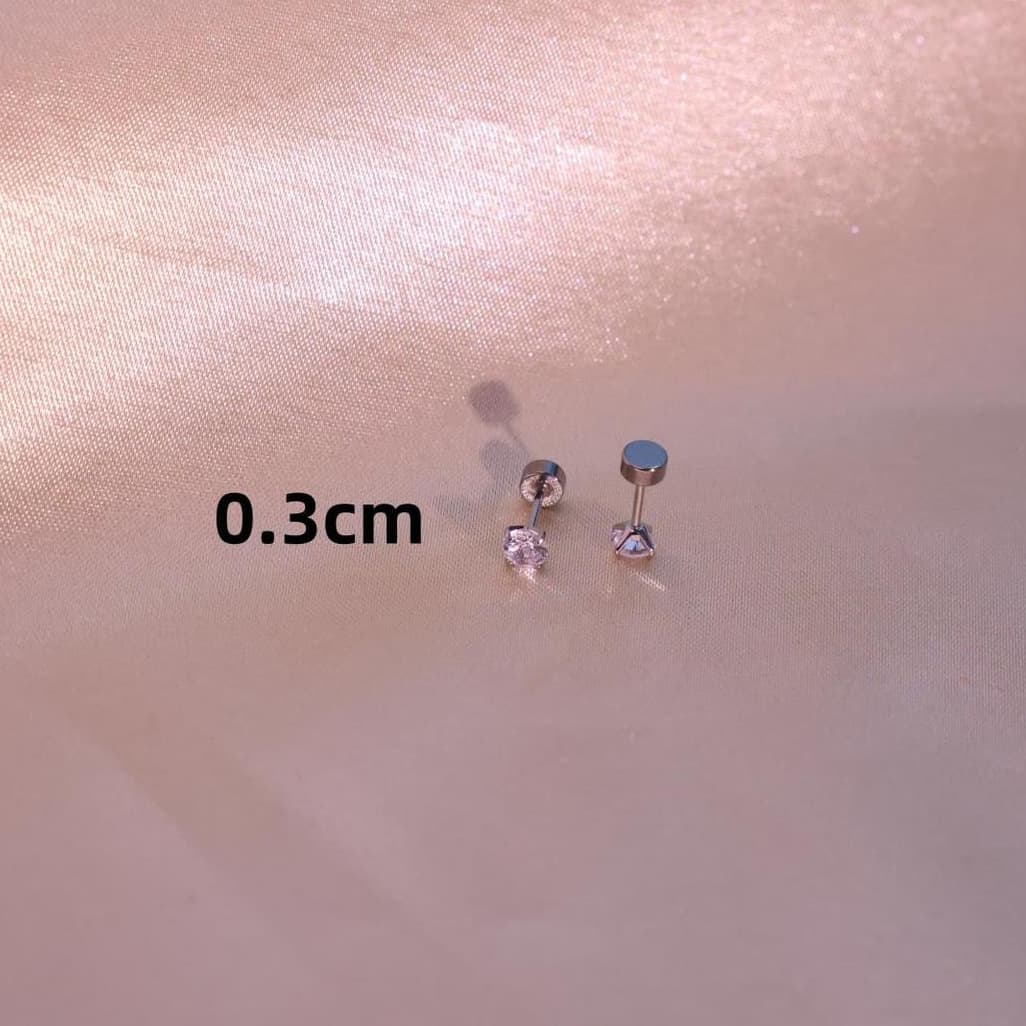3~8mm titanium steel spiral earrings flat-bottom size super flash twist thread ear bone cartilage nail cochlea nail 8