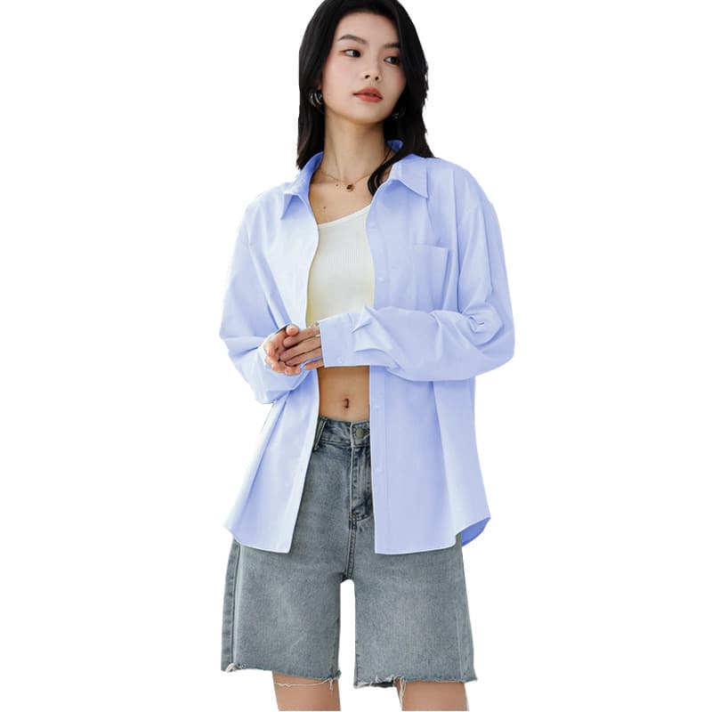 Women's sun protection shirt women's long-sleeved high-end shirt women's summer light and breathable white shirt jacket top 6