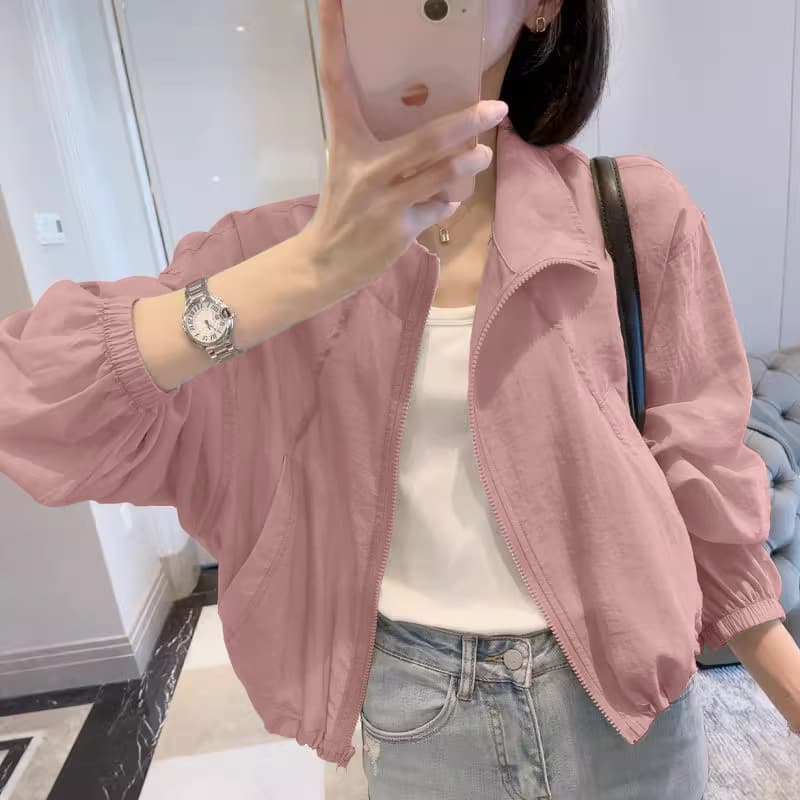 Sun protection clothing for women 2025 summer new style lazy style French casual fashion light and breathable sun protection clothing short coat for women 3