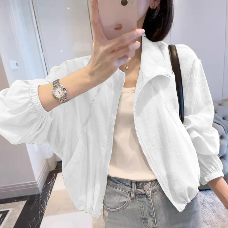 Sun protection clothing for women 2025 summer new style lazy style French casual fashion light and breathable sun protection clothing short coat for women 6