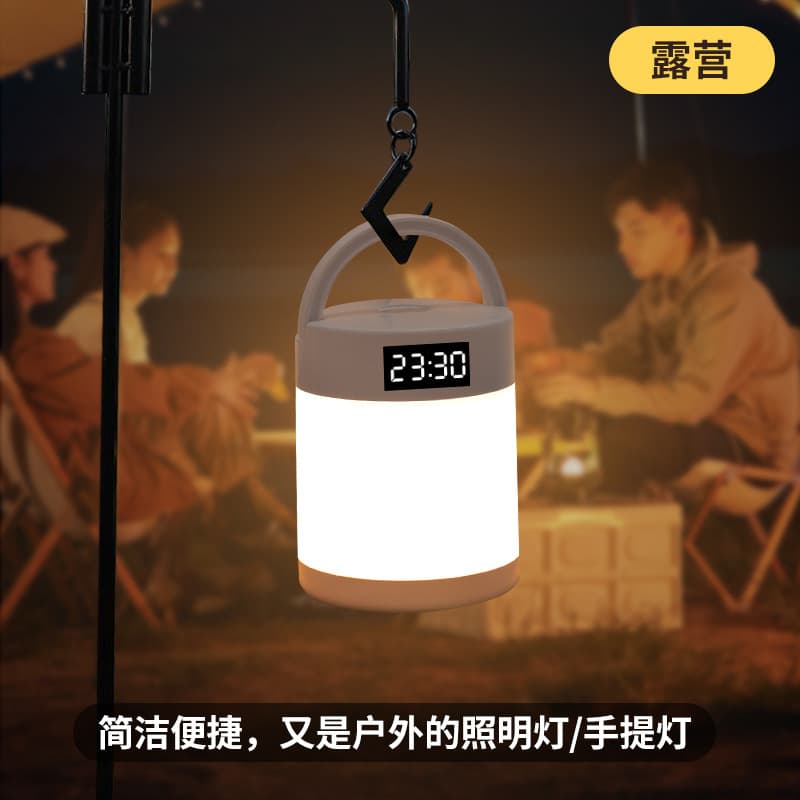 Night light with clock bedroom sleep lamp table lamp rechargeable touch remote control bedside lamp baby feeding eye protection lamp 5