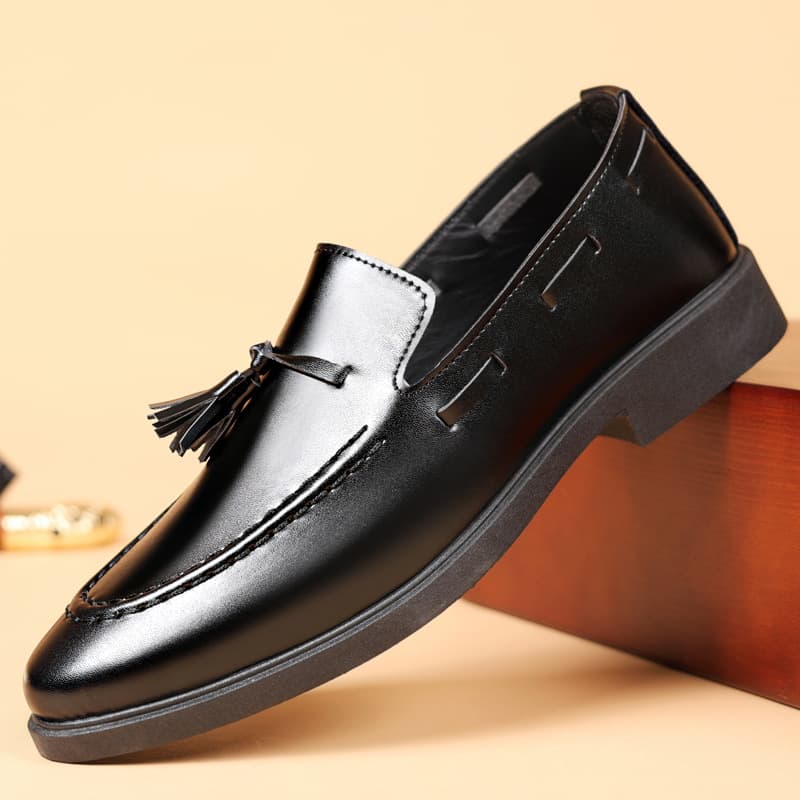 Autumn tassel slip-on loafers, versatile youth suits, beanie leather shoes, men's Korean style British men's shoes, groomsmen's shoes, trendy 2