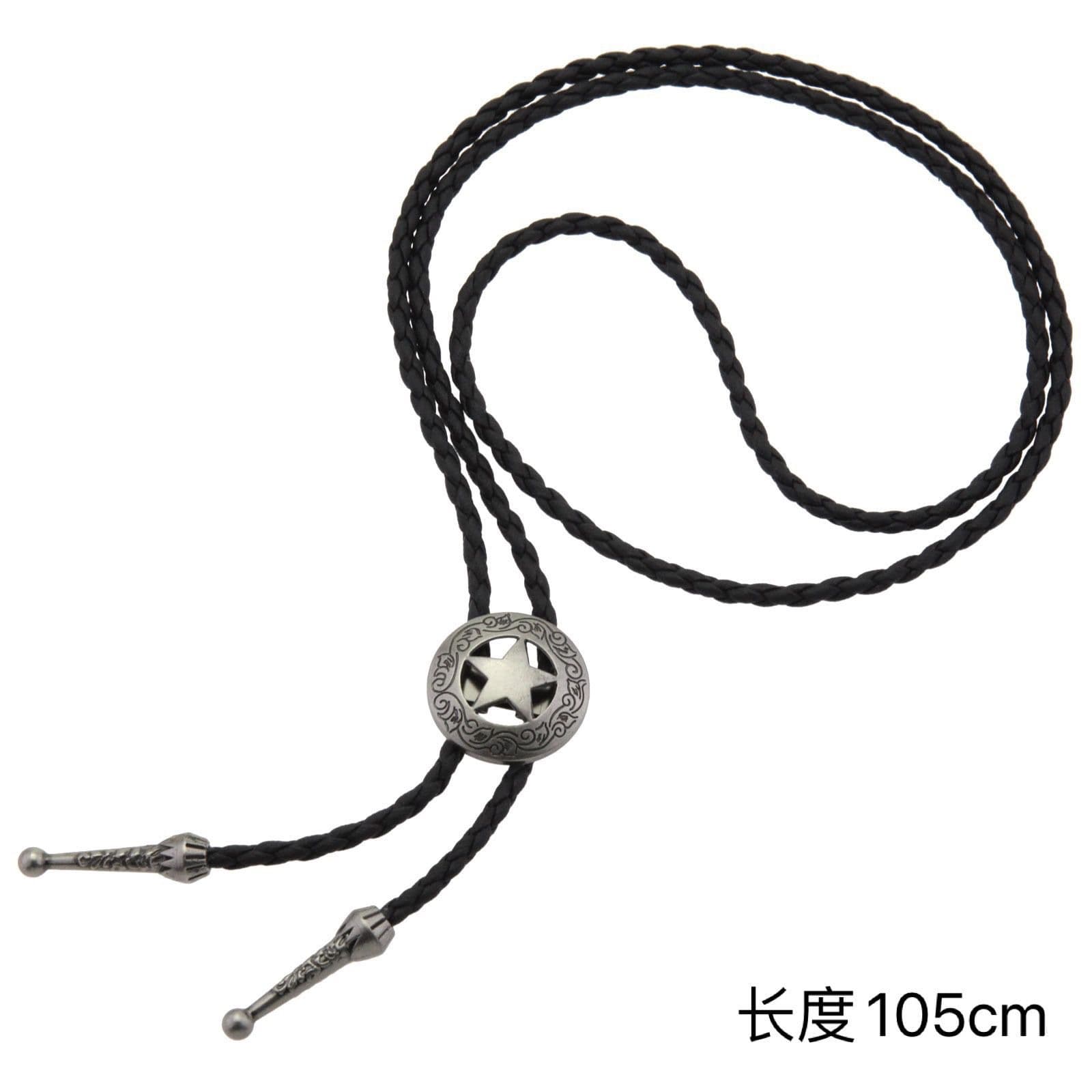 European and American cross-border creative tie necklace rope alloy cow scalp rope necklace fashion retro zipper scalp necklace 3