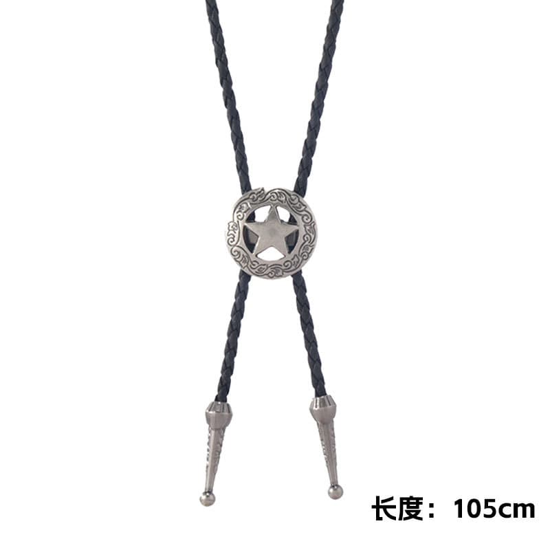 European and American cross-border creative tie necklace rope alloy cow scalp rope necklace fashion retro zipper scalp necklace 6