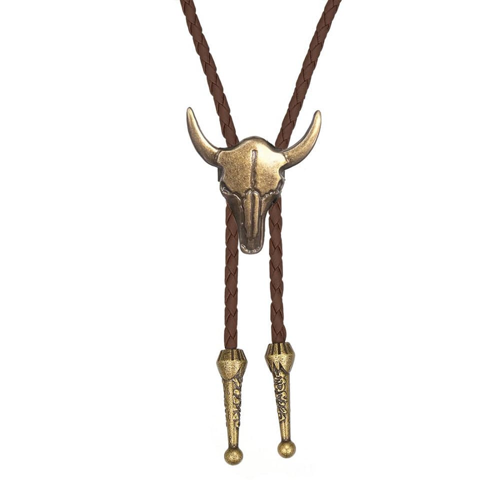 European and American cross-border creative tie necklace rope alloy cow scalp rope necklace fashion retro zipper scalp necklace 10