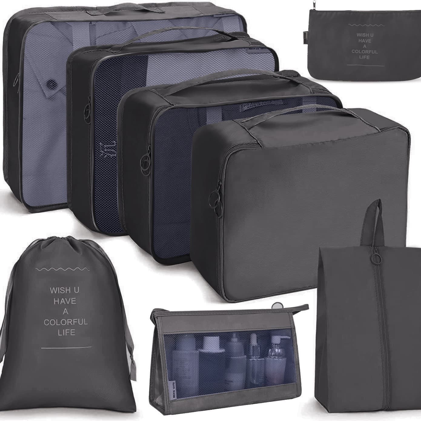 Cross-border travel storage bag, eight-piece suit storage bag, clothing organization, portable large-capacity suitcase, clothing classification 4
