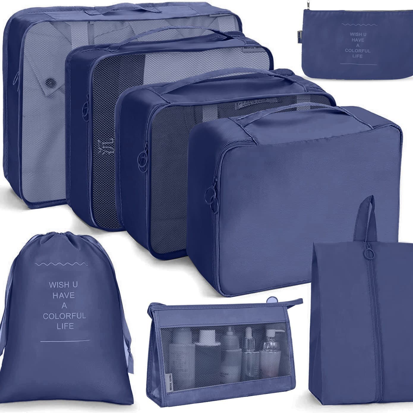 Cross-border travel storage bag, eight-piece suit storage bag, clothing organization, portable large-capacity suitcase, clothing classification 5