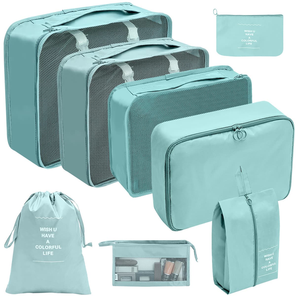 Cross-border travel storage bag, eight-piece suit storage bag, clothing organization, portable large-capacity suitcase, clothing classification 9
