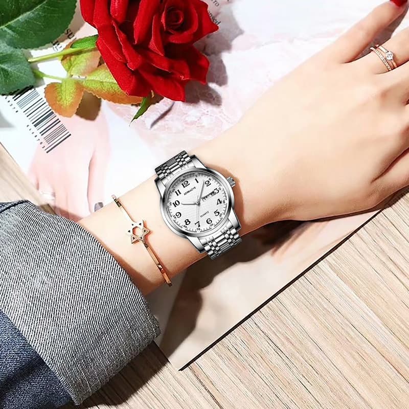 Aida double calendar fully automatic quartz watch women's large digital simple business luminous waterproof women's watch 4