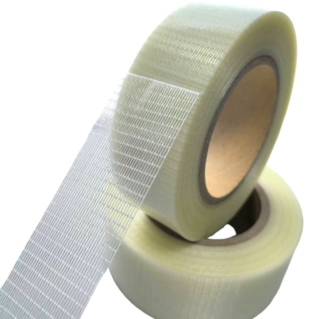 Fiber tape with strong adhesion to aircraft model fixed grid tape Lithium battery packaging strapping high viscosity grid double-sided tape 6