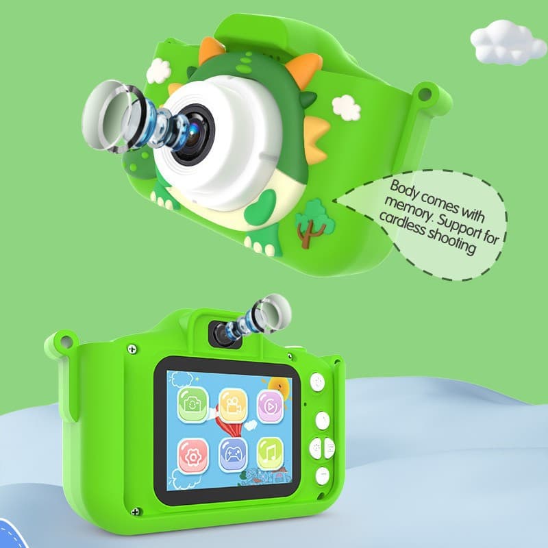 Cross-border Tyrannosaurus Rex children's digital camera mini camera small SLR action camera cartoon toy HD dual 3