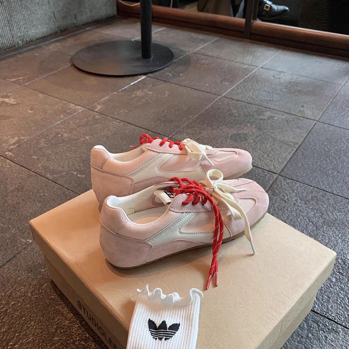 Cowhide version ~ Grape Mama's 5cm heightening retro mandarin duck shoelace mesh versatile moral training shoes women's casual sports shoes 10