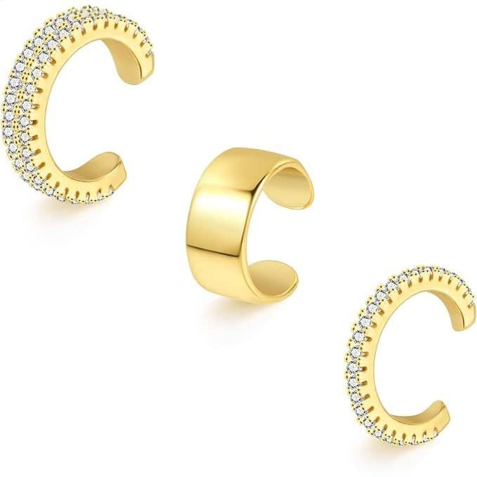 Amazon's best-selling non-perforated ear clip silver round hoop type non-perforated ear clip adjustable ear bone clip minimalist and versatile 1