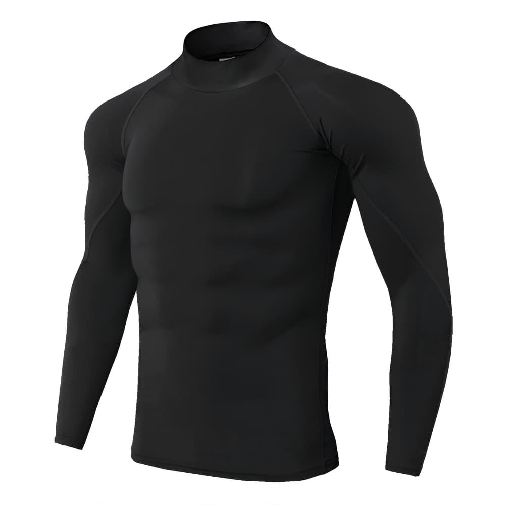 Amazon PRO sports running fitness clothing, outdoor sports, high elasticity, quick drying, cycling training, tight high collar, long sleeves 10