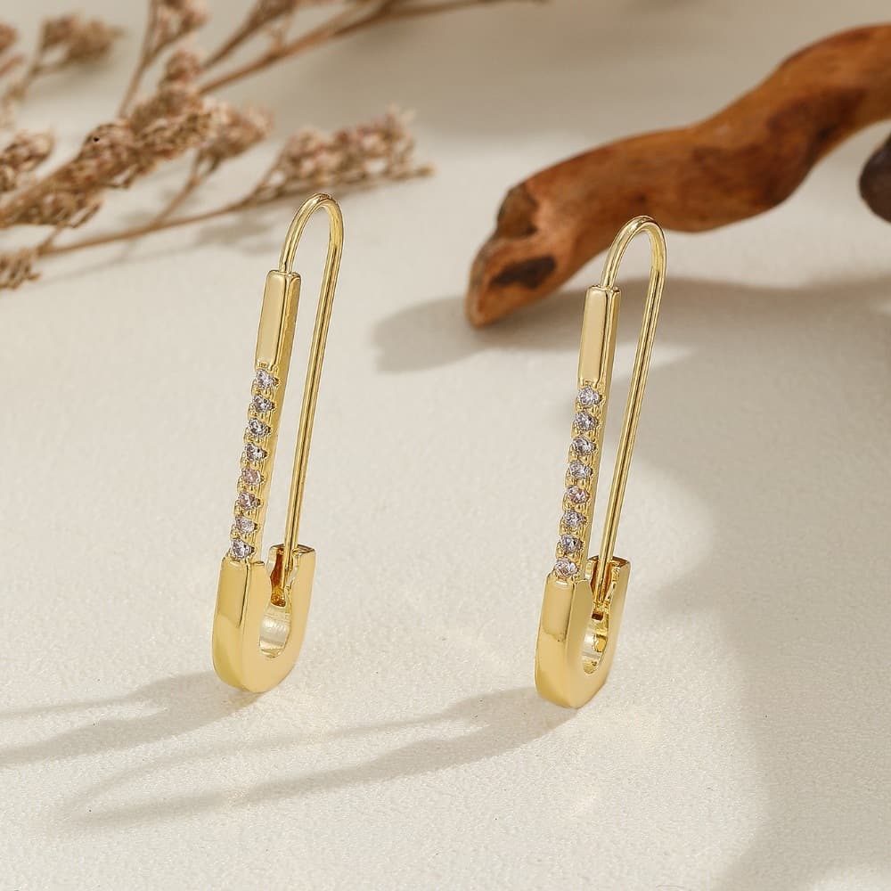 2025 cross-border hot-selling new style pin earrings, simple and versatile, personalized style ear jewelry, manufacturer wholesale 3