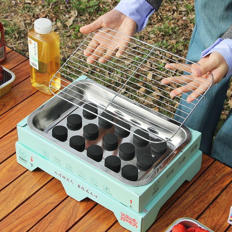 Disposable barbecue grill household smokeless carbon grill camping charcoal grill outdoor barbecue grill portable indoor 3