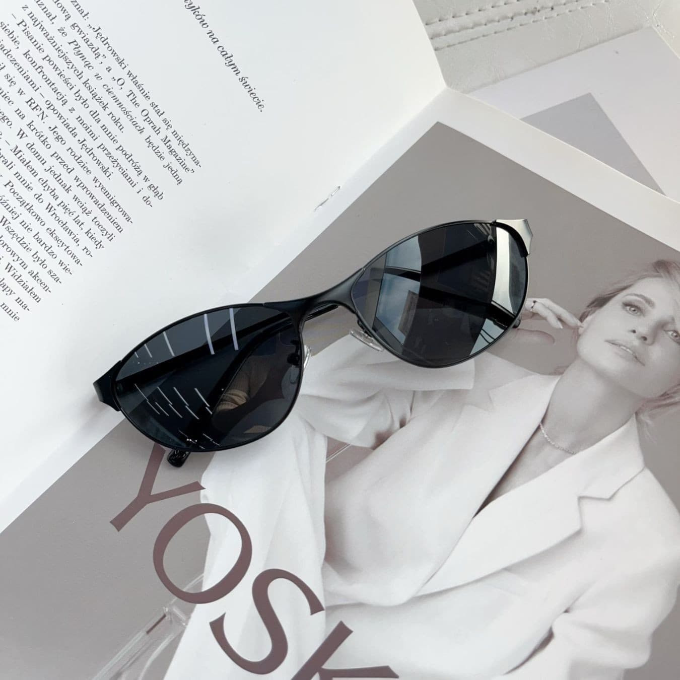 High-looking retro metal cat-eye sunglasses for women outdoor punk no-makeup artifact glasses frame Korean style men's sunglasses 7