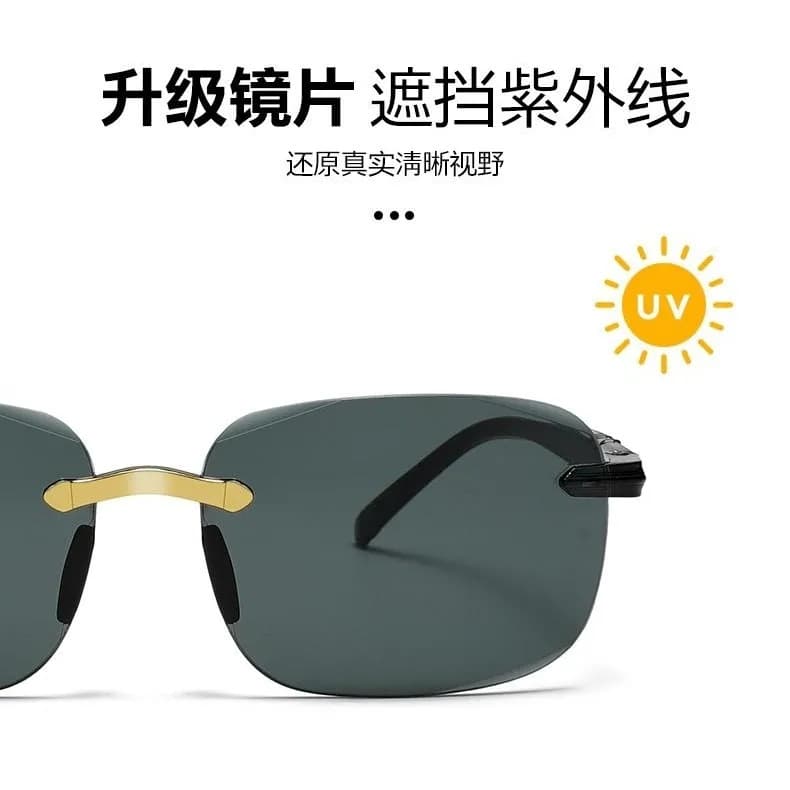 2025 new men's visor sunglasses, anti-UV sunglasses, high-definition driving and fishing glasses, retro glasses, sun protection 4