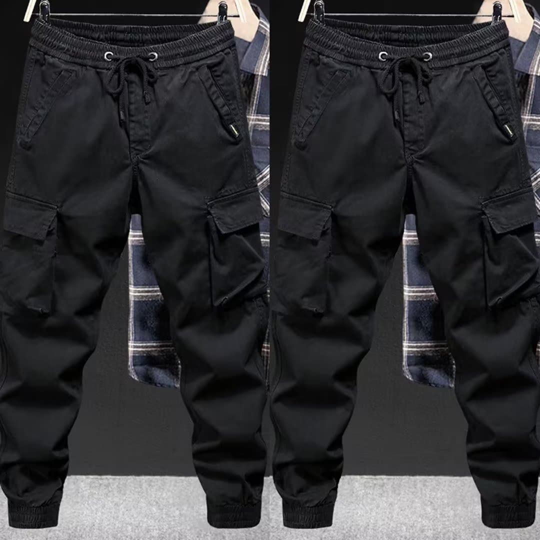 Work pants for men at the construction site, wear-resistant and stain-resistant, plus size loose elastic overalls, ankle-tie labor protection work pants 4