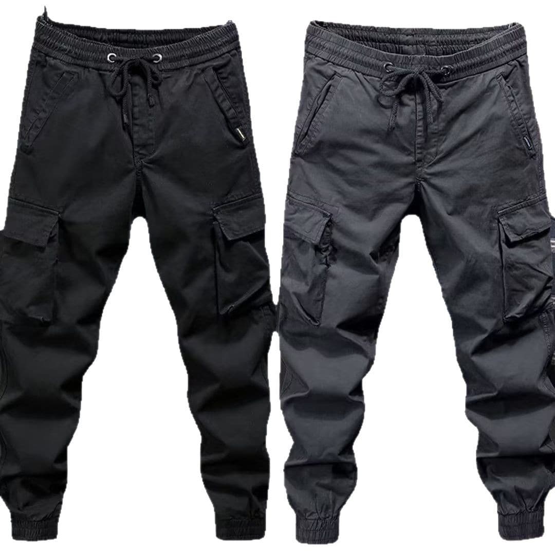 Work pants for men at the construction site, wear-resistant and stain-resistant, plus size loose elastic overalls, ankle-tie labor protection work pants 6