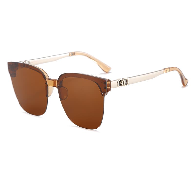 Frameless sunglasses for women, square large frame, small face, European and American fashion glasses, cross-border 2025 new sunglasses for men 7
