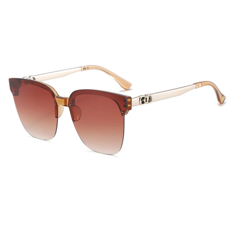 Frameless sunglasses for women, square large frame, small face, European and American fashion glasses, cross-border 2025 new sunglasses for men 8
