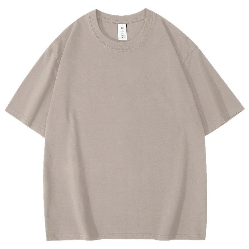 Hebei light plate solid color tops for men and women, short-sleeved cotton t-shirts, women's loose large size women's summer t-shirts, custom European sizes 6