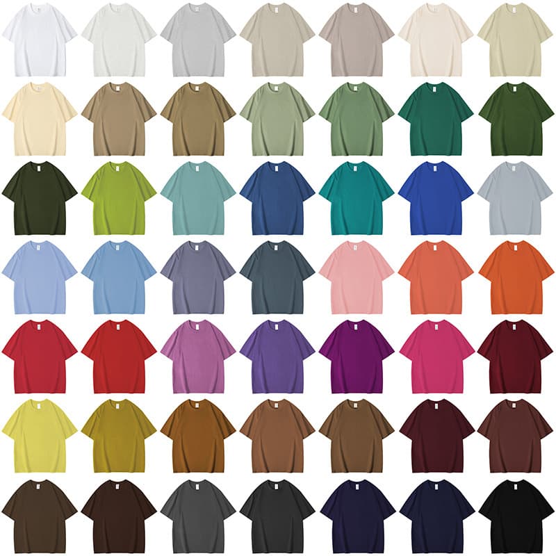Hebei light plate solid color tops for men and women, short-sleeved cotton t-shirts, women's loose large size women's summer t-shirts, custom European sizes 1