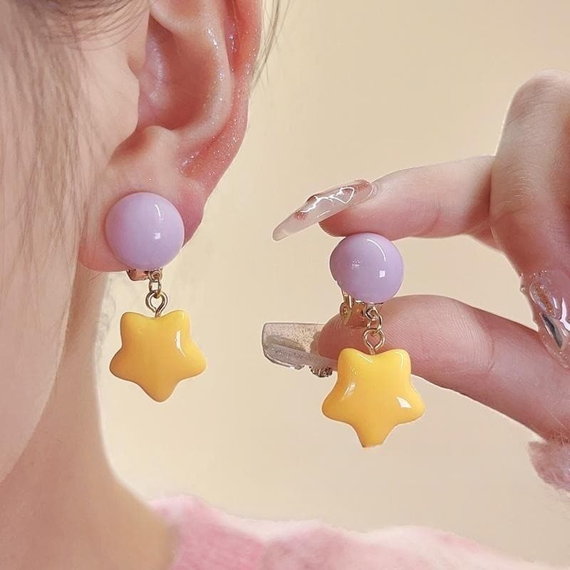 Dopamine flower shell earrings for women spring unique beautiful sweet contrasting earrings colorful exaggerated travel earrings 7