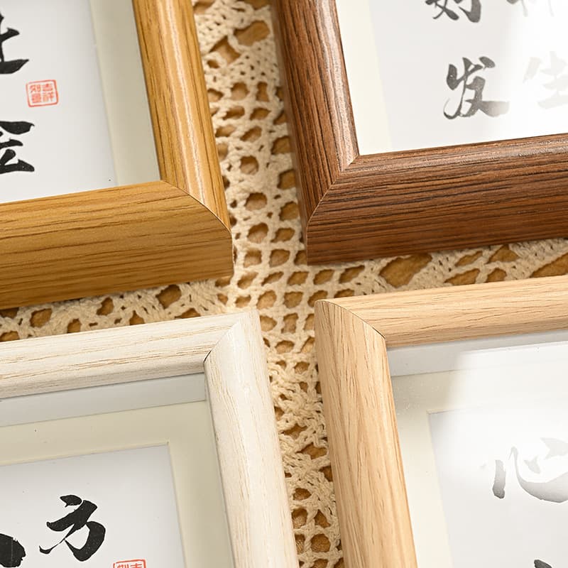 Wooden photo frame table modern simple square small photo frame manufacturer wholesale handmade new house calligraphy desktop ornaments 4