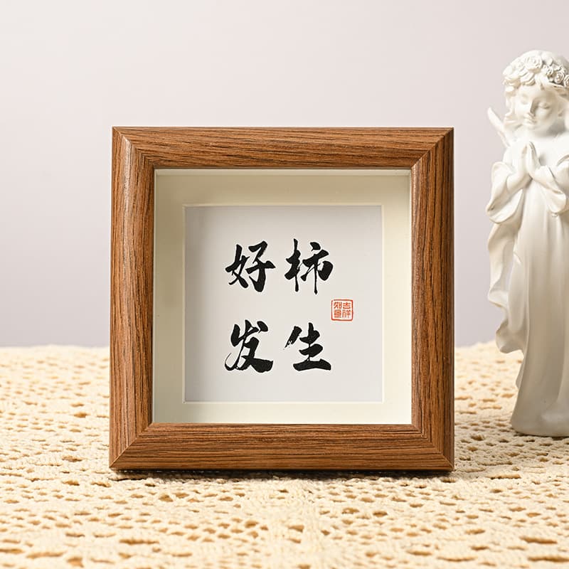 Wooden photo frame table modern simple square small photo frame manufacturer wholesale handmade new house calligraphy desktop ornaments 9