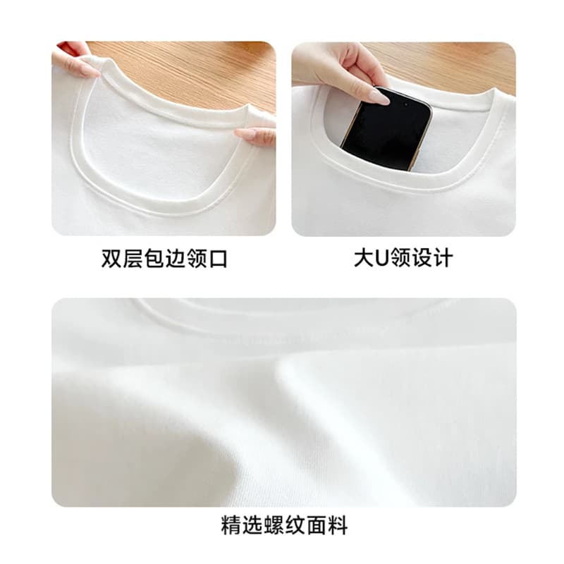 Tight-fitting T-shirt, right shoulder, large U-neck, high-quality bottoming shirt, spring and summer low-neck, short-sleeved, slim, versatile top for women 3