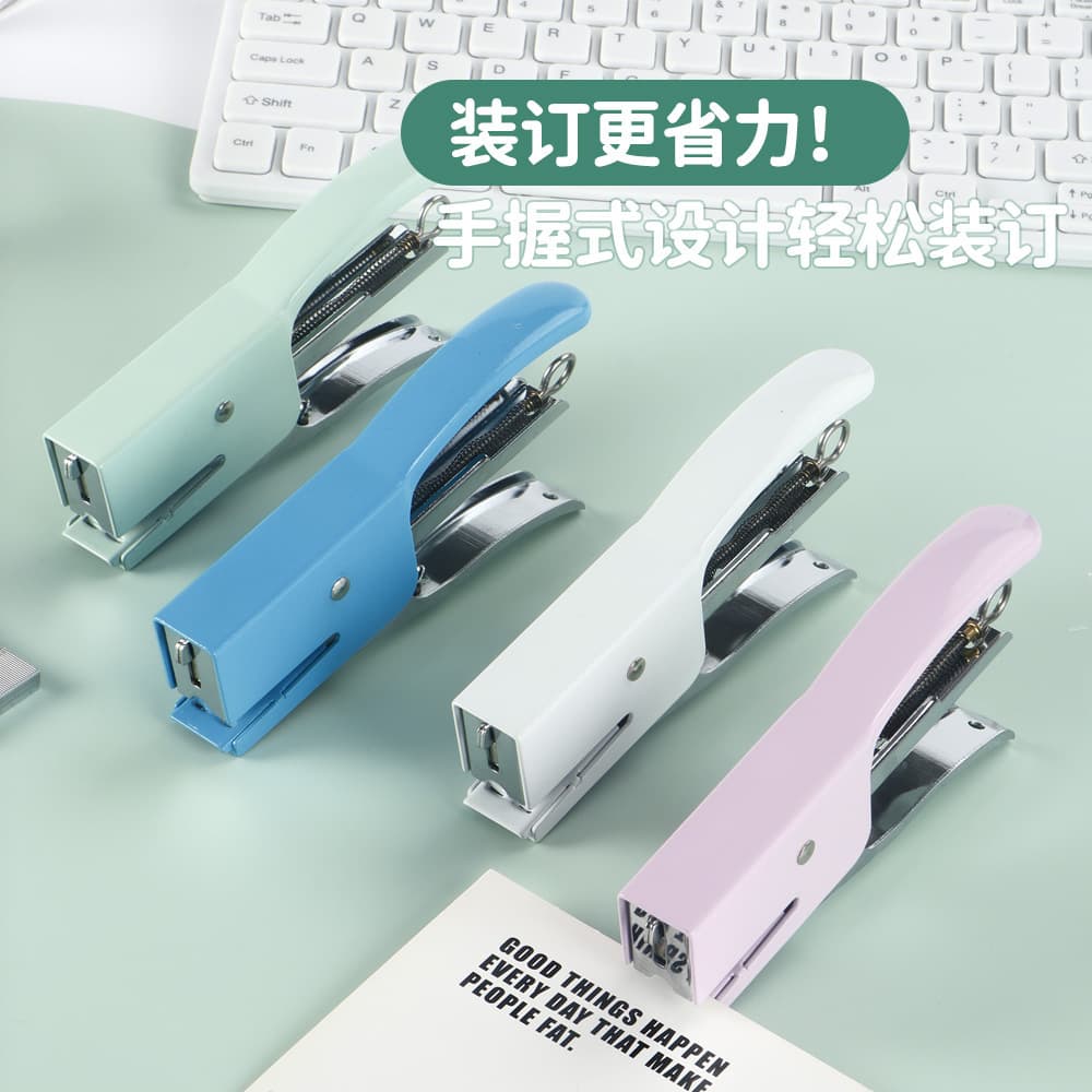 Small labor-saving stapler hand-held flower packaging copy binding stapler office student puncher 3