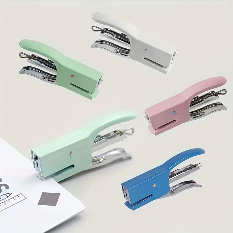 Small labor-saving stapler hand-held flower packaging copy binding stapler office student puncher 7